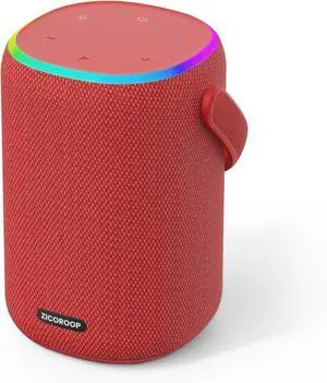 Bluetooth Speaker with IPX7 Waterproof, 50W Portable Outdoor Speakers with Handle, Bluetooth 5.3 True Wirelss Stereo Sound, 15H Playtime with Light Show for Home Backyard Beach, Red