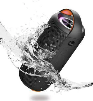 VBESTLIFE Portable Bluetooth Speaker, 20W HiFi Stereo Sound Bluetooth Speaker, IPX6 Water Proof, Colorful Lighting, Support Memory Card, USB, or AUX Input