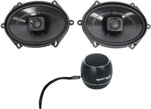 Audiosavings Bundle:(1) Pair Polk Audio DB572 5x7 225 Watt Car Audio Marine/ATV/Motorcycle/Boat Speakers Bundle with (1) Rockville RPB2-BLACK Wireless Portable Bluetooth Speaker Sound (Items 3)