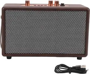 Retro Bluetooth Speaker 10Wx2 Faux Leather Portable Wireless Speaker Heavy Bass Music Player 8H Long Playtime Office Home