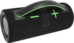 Cordless Bluetooth Speaker, Bluetooth 5.3 Portable Outdoor Speaker with RGB Lights, IPX4 Waterproof, Support USB Drive and Small Memory Card Input (Green Black)