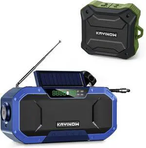2 Pieces Waterproof Portable Bluetooth Shower Speaker,Hand Crank Emergency Radio Bluetooth Speaker Perfect for Home Outdoor Emergency