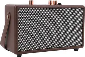 Retro Bluetooth Speaker, Portable Speaker Heavy Bass, 8H Long Playtime, Music Player with Vintage Knob, Volume Adjustable for Home Party Office
