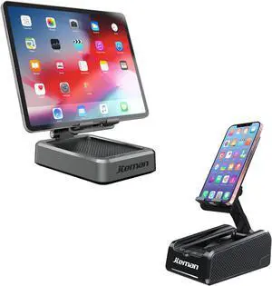 JTEMAN Wireless Bluetooth Speaker & Phone Stand, Desktop & Kitchen Gadget, Portable Speaker with Phone Stand, Gifts for Women & Men