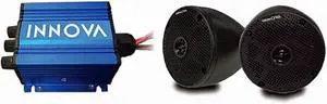 Performance Plus Carts Innova 2 Cone Speakers and 2-Channel Mini-Amp with Bluetooth - Universal Fit