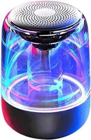 Portable Bluetooth Speaker with Lights, Night Light LED Wireless Speaker,Magnetic Waterproof Speaker, Stereo Pairing,Perfect Mini Speaker for Shower, Home, Outdoor(Black)