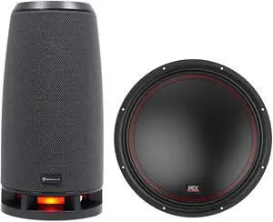 Audiosavings Bundle: 5512-22 12" 800 Watt Peak/400 Watt RMS DVC 2-ohm Car Audio Subwoofer Sub Bundle with Rockville RockShip 50 Watt Portable Bluetooth Speaker w/LED Lights+Radio/USB/AUX (2 Items)