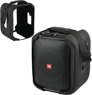 TXEsign Travel Carrying Strap Cover for JBL PartyBox Encore Essential Portable Party Speaker, Hard EVA Shell Two Sides Protective Case Speaker Cover with Shoulder Strap and Base Support Feet