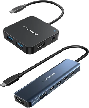 ACASIS USB C Hub 10Gbps, 6-in-1 Multiport Adapter Bundle with type C Splitter with 4K@60Hz Video Output, 4K 60Hz HDMI, 100W Power Delivery, USB A3.2 Data Port, USB C to HDMI Adapter for MacBook, Dell, ACASIS USB C Hub 10Gbps, 6-in-1 Multiport Adapter Bundle with type C Splitter with 4K@60Hz Video Output, 4K 60Hz HDMI, 100W Power Delivery, USB A3.2 Data Port, USB C to HDMI Adapter for MacBook, Dell,