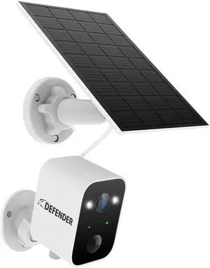 Defender SOLAR POWERED 4K AI Everwatch Wireless Battery Security Camera with 3W Solar Panel, AI Detection, Color Night Vision, No Monthly Fees
