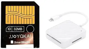 JJOYQKAI SmartMedia Card 32MB SM Memory Card Smart Media Card W/Lighting to Memory Card Reader JJOYQKAI SmartMedia Card 32MB SM Memory Card Smart Media Card W/Lighting to Memory Card Reader