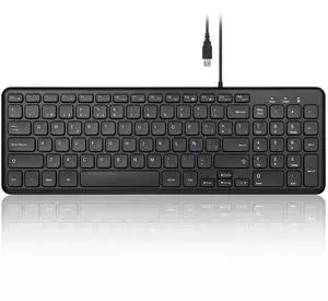 Perixx PERIBOARD-213B ES Teclado con Cable USB y Teclas Multimedia - Las teclas con mecanismo de tijera y Bajo perfil - Espanol QWERTY Perixx PERIBOARD-213B ES Teclado con Cable USB y Teclas Multimedia - Las teclas con mecanismo de tijera y Bajo perfil - Espanol QWERTY