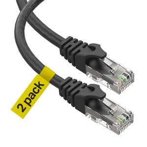Ultra Clarity Cables 10Gbps Cat 6 Ethernet Cable 50 Ft 2 Pack, Black Ultra Clarity Cables 10Gbps Cat 6 Ethernet Cable 50 Ft 2 Pack, Black
