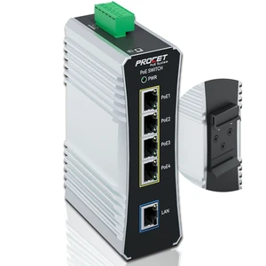 PROCET Gigabit PoE Switch 4-Port Din Rail PROCET Gigabit PoE Switch 4-Port Din Rail