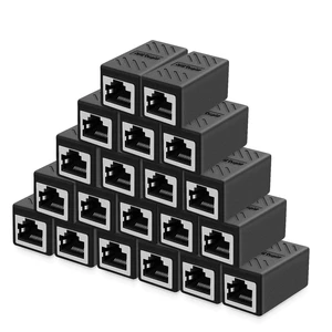 Y.D.F RJ45 Coupler, Ethernet Connectors, Shielded in-Line Coupler for Cat7/Cat6/Cat5e/Cat5 Ethernet Cable Extender Connector - Female to Female (Black-20 Pack) Y.D.F RJ45 Coupler, Ethernet Connectors, Shielded in-Line Coupler for Cat7/Cat6/Cat5e/Cat5 Ethernet Cable Extender Connector - Female to Female (Black-20 Pack)