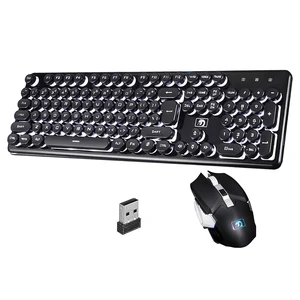 Gaming Keyboard and Mouse Combo, 2.4Ghz Wilress Keyboard with LED White Backlit 104-Key Full Size Ergonomic and Optial Mice for PC/Laptop Gaming Keyboard and Mouse Combo, 2.4Ghz Wilress Keyboard with LED White Backlit 104-Key Full Size Ergonomic and Optial Mice for PC/Laptop