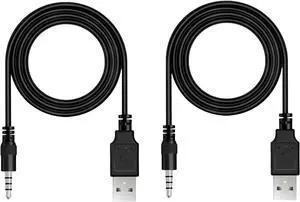 3.5mm Male AUX Audio Jack to USB 2.0 Male Charge Data Cable Cord 2pack Audio Car Stereo Jack Cables to USB 2.0 USB Connection Kit for Music Player- 3.3ftIncompatible with Television Sets 3.5mm Male AUX Audio Jack to USB 2.0 Male Charge Data Cable Cord 2pack Audio Car Stereo Jack Cables to USB 2.0 USB Connection Kit for Music Player- 3.3ftIncompatible with Television Sets