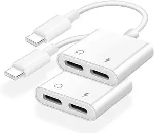 Dual USB C Headphone and Charger Adapter for iPhone 16 Dual USB C AUX + Charger Dongle Splitter Adapter Compatible with iPhone 16/16 Pro/16 Pro Max/15/15Pro/15Pro Max Support Call+Charging( 2Pack) Dual USB C Headphone and Charger Adapter for iPhone 16 Dual USB C AUX + Charger Dongle Splitter Adapter Compatible with iPhone 16/16 Pro/16 Pro Max/15/15Pro/15Pro Max Support Call+Charging( 2Pack)
