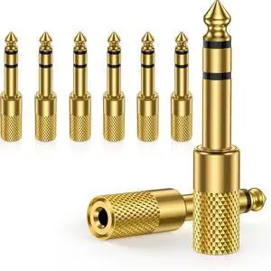 6.35mm Male to 3.5mm Female (1/4 in to 1/8 in) Audio Jack Adapter 8-Pack Thickened Gold Plated Hi-Fi Stereo Audio Converter for Guitar Piano Amplifier Speaker Mixer Headphone Keyboard Phone 6.35mm Male to 3.5mm Female (1/4 in to 1/8 in) Audio Jack Adapter 8-Pack Thickened Gold Plated Hi-Fi Stereo Audio Converter for Guitar Piano Amplifier Speaker Mixer Headphone Keyboard Phone