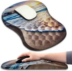 Ergonomic Mouse Pad Wrist Support with Massage Design Wrist Rest Pain Relief Mousepad with Memory Foam&Non-Slip PU Base Mouse Pads for Wireless Mouse & Desk (12x8 inch Sunrise Beach) Ergonomic Mouse Pad Wrist Support with Massage Design Wrist Rest Pain Relief Mousepad with Memory Foam&Non-Slip PU Base Mouse Pads for Wireless Mouse & Desk (12x8 inch Sunrise Beach)
