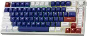 LTC Nimbleback NB831 Wireless 75% 3-Mode BT5.0/2.4Ghz/USB-C Wired Hot Swappable Mechanical Keyboard, 81-Keys RGB Compact Gaming Keyboard with Knob, Sound Absorbing Pads, PBT Keycaps, Pro Driver