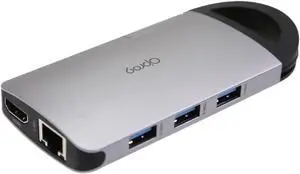 Opro9 8-in-1 USB-C Hub with 3 USB 3.0 Ports, Dual Monitor Laptop Docking Station, 4K HDMI, USB-C Power Delivery, SD/TF Card Reader & Ethernet, Portable for MacBook Pro and Other Type-C Laptops (Gray) Opro9 8-in-1 USB-C Hub with 3 USB 3.0 Ports, Dual Monitor Laptop Docking Station, 4K HDMI, USB-C Power Delivery, SD/TF Card Reader & Ethernet, Portable for MacBook Pro and Other Type-C Laptops (Gray)