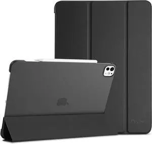 ProCase for iPad Pro 13 Inch (M4) Case 2024, Smart Cover iPad Pro M4 13 Inch Case, Slim Stand Translucent Hard Shell Back, Supports Touch ID, Auto Wake/Sleep -Black