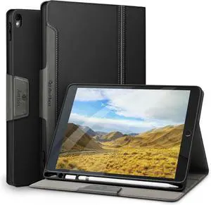 Antbox Case for iPad Pro 10.5 / iPad Air 3 with Built-in Pencil Holder Auto Sleep/Wake Function PU Leather Smart Cover for iPad Air 3 10.5 Inch 2019/iPad Pro 10.5 2017 (Black)