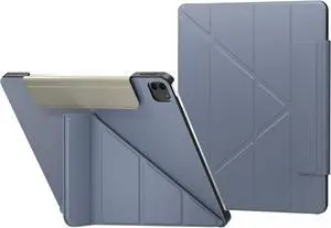 SWITCHEASY Origami 2024-2025 iPad Air 13 (M2/M3) / iPad Pro 12.9" (2018-2022) Case - Folio Case with Multi-Angle Stand, Apple Pencil 2 Charging - Alaskan Blue