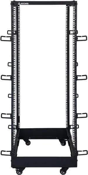 AEONS 27U 4-Post IT Open Frame Server Rack 19 Inch Depth-Adjustable (22" to 40") Network Equipment AV Gear w/Casters and Cable Management AEONS 27U 4-Post IT Open Frame Server Rack 19 Inch Depth-Adjustable (22" to 40") Network Equipment AV Gear w/Casters and Cable Management