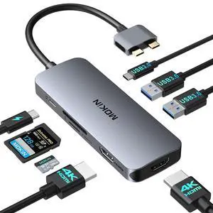 Docking Station for MacBook Pro Air,USB C Docking Station Dual Monitor,Dual HDMI Adapter Hub for Mac MacBook Pro with 2 HDMI(4K @60Hz), 3 USB3.0,SD TF Card Reader and 100W PD USB C Port