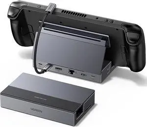 UGREEN Steam Deck Dock 9-in-1 USB C Docking Station with Foldable Stand, 4K@120Hz DP, Gigabit Ethernet, PD 100W, 10Gbps USB A&C 3.2, TF/SD Compatible with Steam Deck, Rog Ally, Rog X, Legion Go etc.