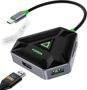 USB C Hub, USB C Docking Station with 4K@60HZ HDMI Output, 2 USB A 3.0, SD/TF Card Reader, 100W PD, USB Adapter Compatible for MacBook, , HP and More Type-C Devices