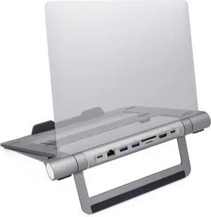 ClearClick 6-in-1 USB-C Portable Docking Station & Laptop Stand - 2X USB 3.0 Ports, HDMI, LAN Ethernet, SD Card Reader, MicroSD Card Reader, USB PD Charging