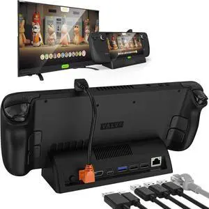 Docking Station for Steam Deck - 4K HDMI, Cooling Fan, Gigabit Ethernet & USB-C Cable