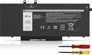 New 68Wh 3HWPP Laptop Battery Replacement for Dell Latitude 5410 5401 5510 5501 5511 5411 Precision 3541 3551 Inspiron 17 7500/7506 2-in-1 Inspiron 7706 2-in-1 Fits 10X1J N2NLL 1VY7F 451-BCMN 15.2V