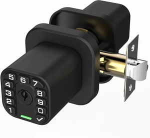 Square Door Knob with Keypad, Keylees Entry Door Lock with Cylinder, Auto Lock, Waterproof & Weatherproof Code Doorknob for Outdoor & Indoor, Bedroom, Entry Door,Office -Matte Black Square Door Knob with Keypad, Keylees Entry Door Lock with Cylinder, Auto Lock, Waterproof & Weatherproof Code Doorknob for Outdoor & Indoor, Bedroom, Entry Door,Office -Matte Black