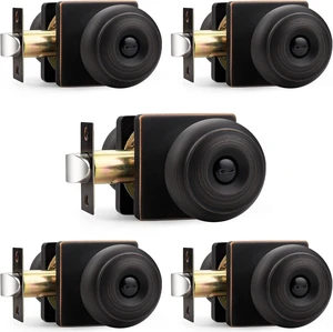 Probrico Square Doorknobs Privacy Door Handles, Bedroom Door Knobs with Lock, Oil Rubbed Bronze Interior Door Knob for Bathroom, Stainless Steel, 5 Pack Probrico Square Doorknobs Privacy Door Handles, Bedroom Door Knobs with Lock, Oil Rubbed Bronze Interior Door Knob for Bathroom, Stainless Steel, 5 Pack