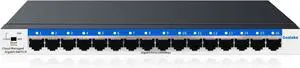 16 Port Gigabit Switch, Easy Smart Managed Ethernet Switch, Network Hub, Ethernet Splitter, Plug & Play, Fanless Metal Design, VLAN, Qos, Desktop or Wall Mount