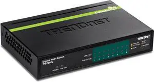 TRENDnet 8-Port GREENnet Gigabit PoE+ Switch, Supports + Devices, 61W Budget, 16Gbps Switching Capacity, Data & Power Via Ethernet to Access Points & IP Cameras, Black, TPE-TG82G