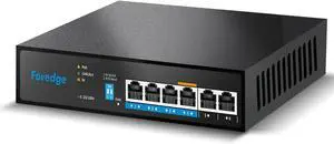 AI806M 6 Port PoE++ Switch, 4 PoE+ Ports @65W, Ethernet Network Hub Splitter, 60W + 2*10/100M Uplink Internet | Full Metal | AI VLAN & Extend | Auto Recovery