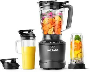 nutribullet® SmartSense Blender Combo, 1400W, 64oz Pitcher, 32oz & 24oz Cups, 5-Speed, Smoothies, Ice and Frozen Fruit, Nut Milk, Soup, Gunmetal Gray, NBF50700 nutribullet® SmartSense Blender Combo, 1400W, 64oz Pitcher, 32oz & 24oz Cups, 5-Speed, Smoothies, Ice and Frozen Fruit, Nut Milk, Soup, Gunmetal Gray, NBF50700