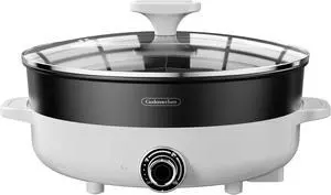 Hot Pot Electric with Divider, 5L Double-Flavor Shabu Shabu Pot, Non-Stick Hotpot Pot Electric, Chinese Hot Pot with Multi-Power Control (1)