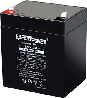 ExpertPower EXP1250 12V 5Ah Home Alarm Battery with F1 Terminals