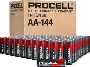 PROCELL Intense AA High-Performance Alkaline Batteries (144 Pack), 10-Year Shelf Life, Bulk Value Pack for High Power Professional Devices