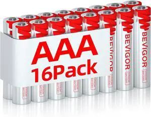 BEVIGOR Lithium Batteries AAA,16Pack Triple A Lithium Iron Batteries, 1.5V 1200mAh Longer Lasting AAA Batteries for Flashlight, Toys, Remote Control, Non-Rechargeable
