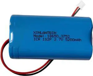 3.7v 5200mah Rechargeable Lithium Battery Pack with JST PH2.0-2Pin Plug for Bluetooth Speaker, Solar Light Battery, Outdoor lamp Battery, 1s2p Batteries Pack (1)