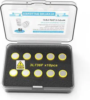 Button Cell Batteries (L736 & LR626)  30 Count (10 x 3-Pack) 4.5V for Laser Boresighter, Training Cartridge, Toys, LED Flashlight  AG3/LR41/L626F/377/392/384/CX66W Replacement