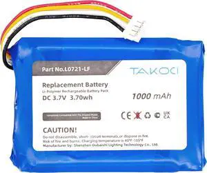 Replacement Battery for JBL Clip 3, Clip 3AN, Clip 3SAND, fits L0721-LF, 3.7V 1000mAh