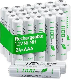 AAA Rechargeable Batteries 24 Pack  1100mAh 1.2V NiMH High Capacity Triple A Batteries, Pre-Charged, Low Self Discharge, for Remotes, Toys, Flashlights, Clocks (No Hg/Cd/Pb)